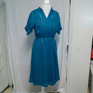 Vintage sheer blue and silver day dress